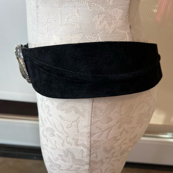 Vintage XL Suzi Roher Rhinestone Studded Metalcasted Rattlesnake Belt main image 9